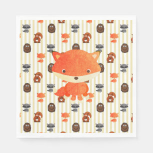 Servilleta De Papel Woodland Animals Baby Shower Napkins