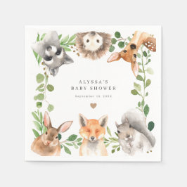 Servilleta De Papel Woodland Animals Baby Shower Party Paper Napkins