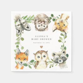 Servilleta De Papel Woodland Animals Baby Shower Party Paper Napkins