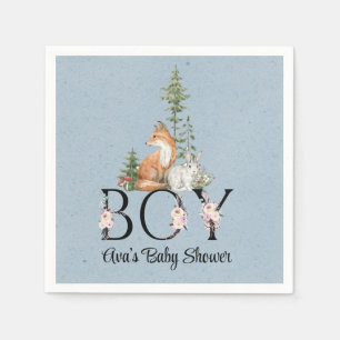 Servilleta De Papel Woodland Animals Boy Baby Shower