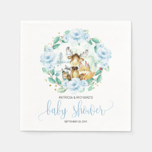 Servilleta De Papel Woodland Animals Floral Greenery Baby Shower