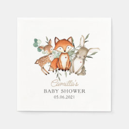 Servilleta De Papel Woodland Animals Forest Baby Shower