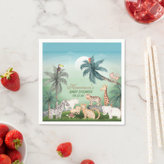 Servilleta De Papel Woodland Animals Jungle Greenery Baby Shower