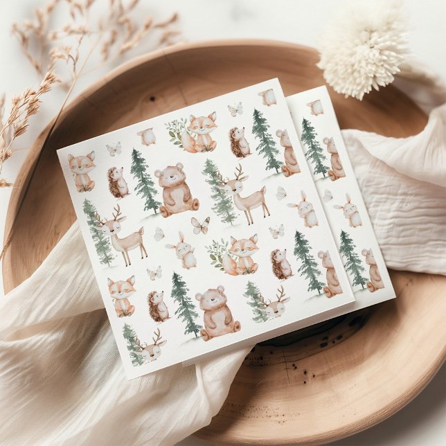 Servilleta De Papel Woodland Animals Mountain Baby Shower (Subido por el creador)