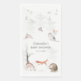 Servilleta De Papel Woodland Animals Rustic Forest Baby Shower
