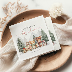 Servilleta De Papel Woodland Animals Selva Baby Shower Napkins