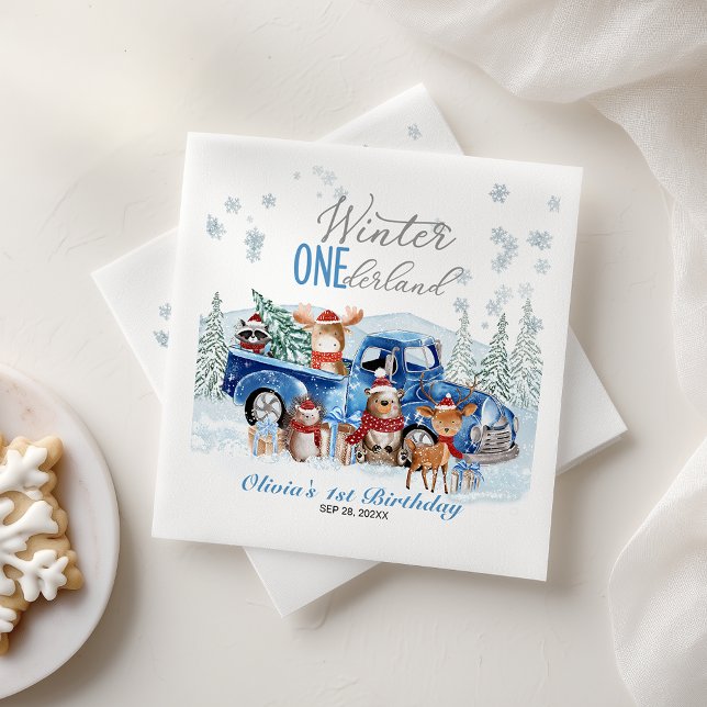 Servilleta De Papel Woodland Animals Truck ONEderland 1st Birthday (Subido por el creador)