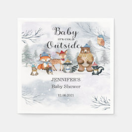 Servilleta De Papel Woodland Animals Winter Baby Shower