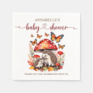 Servilleta De Papel Woodland Autumn Hedgehog Baby Shower