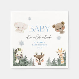Servilleta De Papel Woodland Baby It's Cold Outside Boy Baby Shower