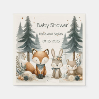 Servilleta De Papel Woodland Baby Shower