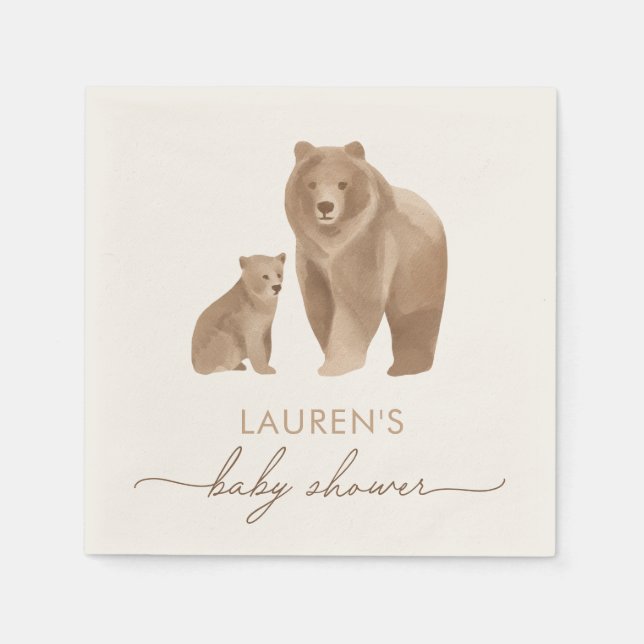 Servilleta De Papel Woodland Baby Shower (Anverso)