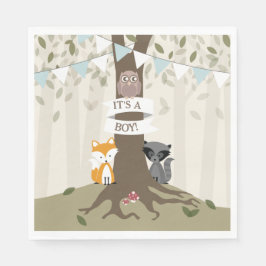 Servilleta De Papel Woodland Baby Shower - Boy