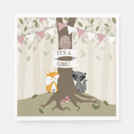 Servilleta De Papel Woodland Baby Shower - Chica