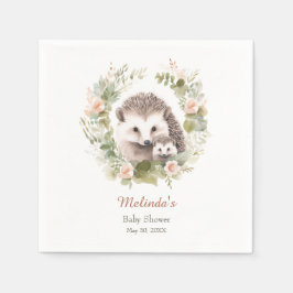 Servilleta De Papel Woodland Baby Shower con Cute Hedgehog