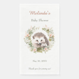 Servilleta De Papel Woodland Baby Shower con Cute Hedgehog