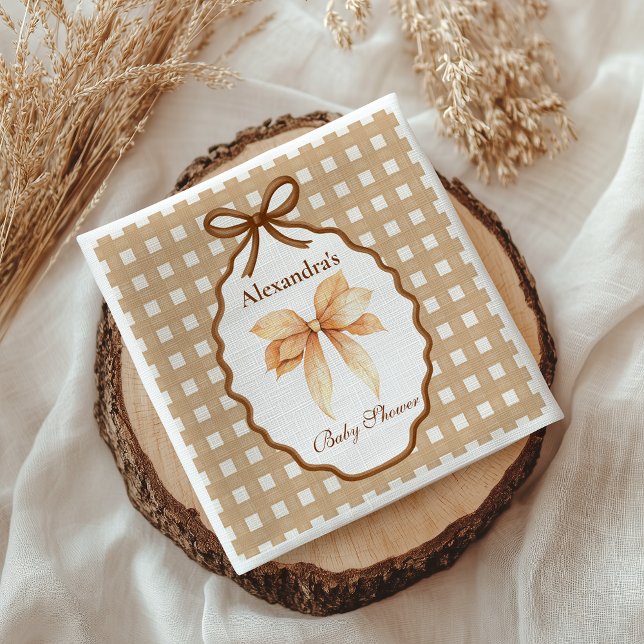 Servilleta De Papel Woodland Baby Shower Gingham (Subido por el creador)