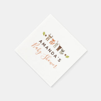 Servilleta De Papel Woodland Baby Shower Napkins