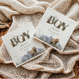 Servilleta De Papel Woodland Bear Adventure Moss Green Oh Boy