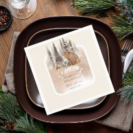 Servilleta De Papel Woodland Bear |Animales Bearly Wait Boy Baby Showe