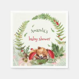 Servilleta De Papel Woodland Bear Baby Shower