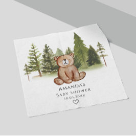 Servilleta De Papel Woodland Bear Baby Shower