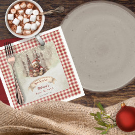 Servilleta De Papel Woodland Bear Bearly Wait Holiday Boy Baby Shower