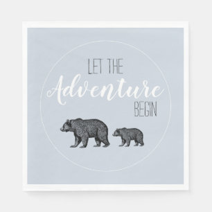Servilleta De Papel Woodland Bears Baby Shower Fiesta