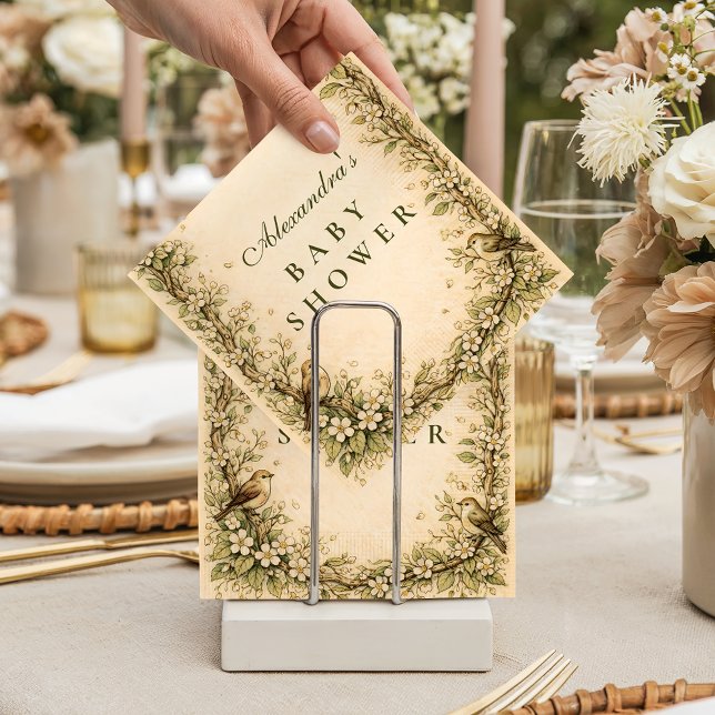 Servilleta De Papel Woodland Birds Storybook Baby Shower (Subido por el creador)