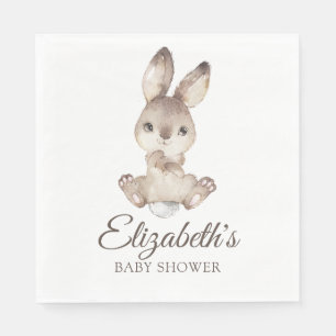 Servilleta De Papel Woodland Bunny Rabbit Baby Shower para niño o Chic