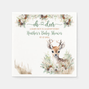Servilleta De Papel Woodland Deer Baby Shower Boy