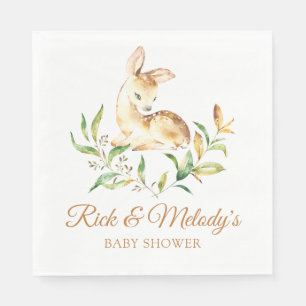 Servilleta De Papel Woodland Deer Baby Shower para niño o Chica
