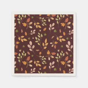 Servilleta De Papel Woodland deja el tema otoñal oscuro neutral