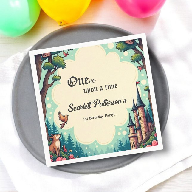 Servilleta De Papel Woodland Enchanted Forest Fairytale Primer Cumplea (Subido por el creador)