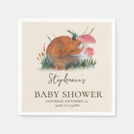 Servilleta De Papel Woodland Fall Baby Shower | Núcleo del algodón