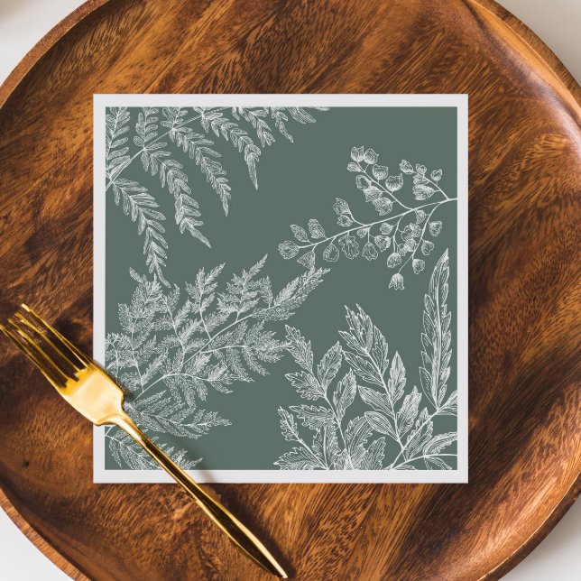 Servilleta De Papel Woodland Fern Papel Boda botánico Napkin (Subido por el creador)