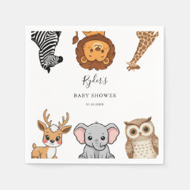 Servilleta De Papel Woodland Forest Animals Baby Shower
