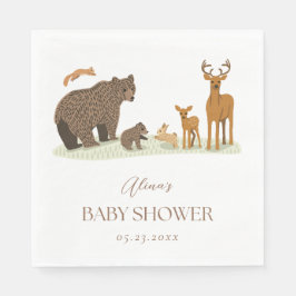 Servilleta De Papel Woodland Forest Animals Baby Shower