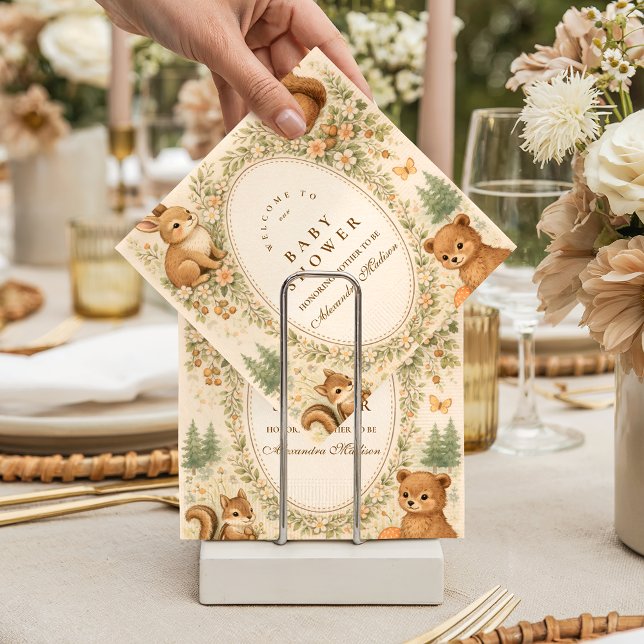 Servilleta De Papel Woodland Forest Animals Baby Shower (Subido por el creador)