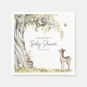 Servilleta De Papel Woodland Forest Animals Baby Shower