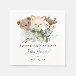 Servilleta De Papel Woodland Forest Baby Animals Baby Shower
