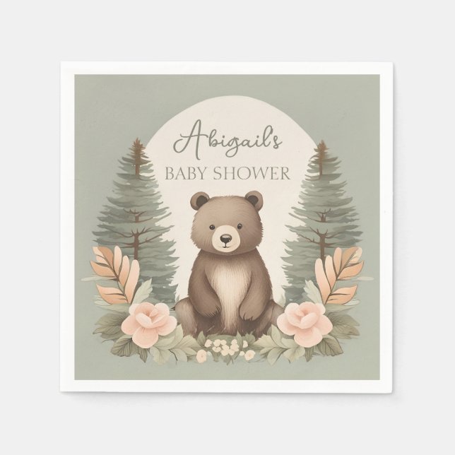 Servilleta De Papel Woodland Forest Bear (Anverso)
