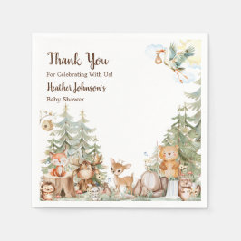 Servilleta De Papel Woodland Forest Neutral Baby Shower