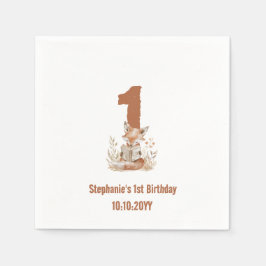 Servilleta De Papel Woodland Fox leyendo un libro Fiesta de primer cum