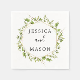 Servilleta De Papel Woodland Greenery Boda Cocktail Napkin