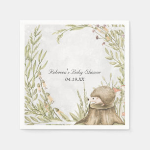 Servilleta De Papel Woodland Hedgehog Baby Shower personalizado