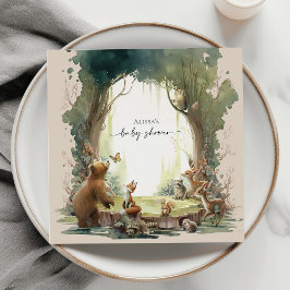 Servilleta De Papel Woodland Let the Adventure Begin Baby Shower