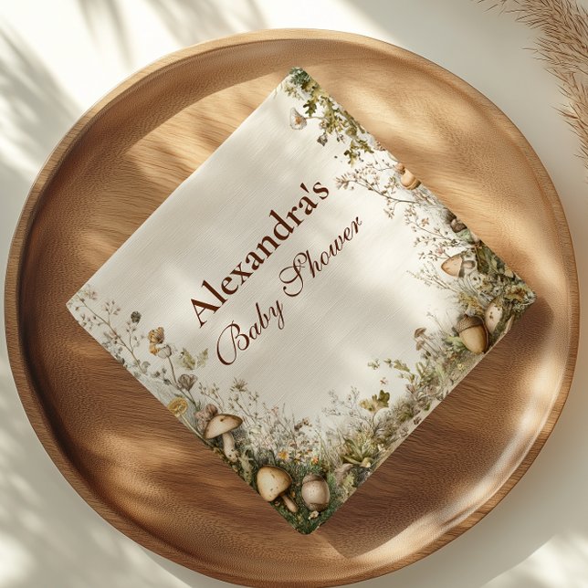 Servilleta De Papel Woodland Mushroom Forest Baby Shower (Subido por el creador)