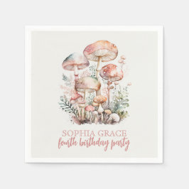 Servilleta De Papel Woodland Mushroom Rubor Niños Rosa Fiesta de cumpl