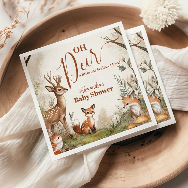 Servilleta De Papel Woodland Oh Deer Theme Baby Shower (Subido por el creador)
